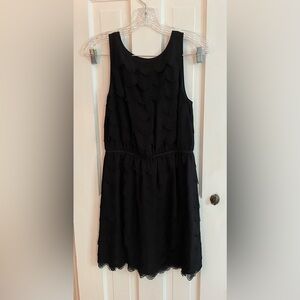 Scalloped trim little black dress by Broadway & Broome, size 0.